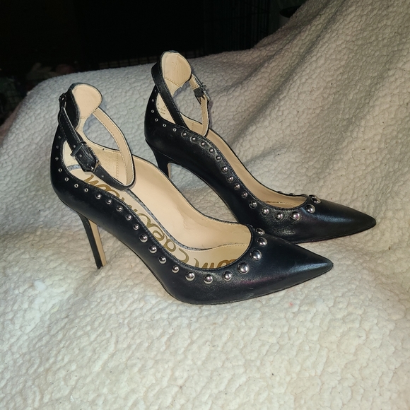 Sam Edelman women's black and silver stud Helen ankle strap pump size 6.5 - Picture 8 of 8